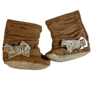 Gracious MayKids Brown Booties with Bow. Great Condition. Size 5/6. Baby. Walker